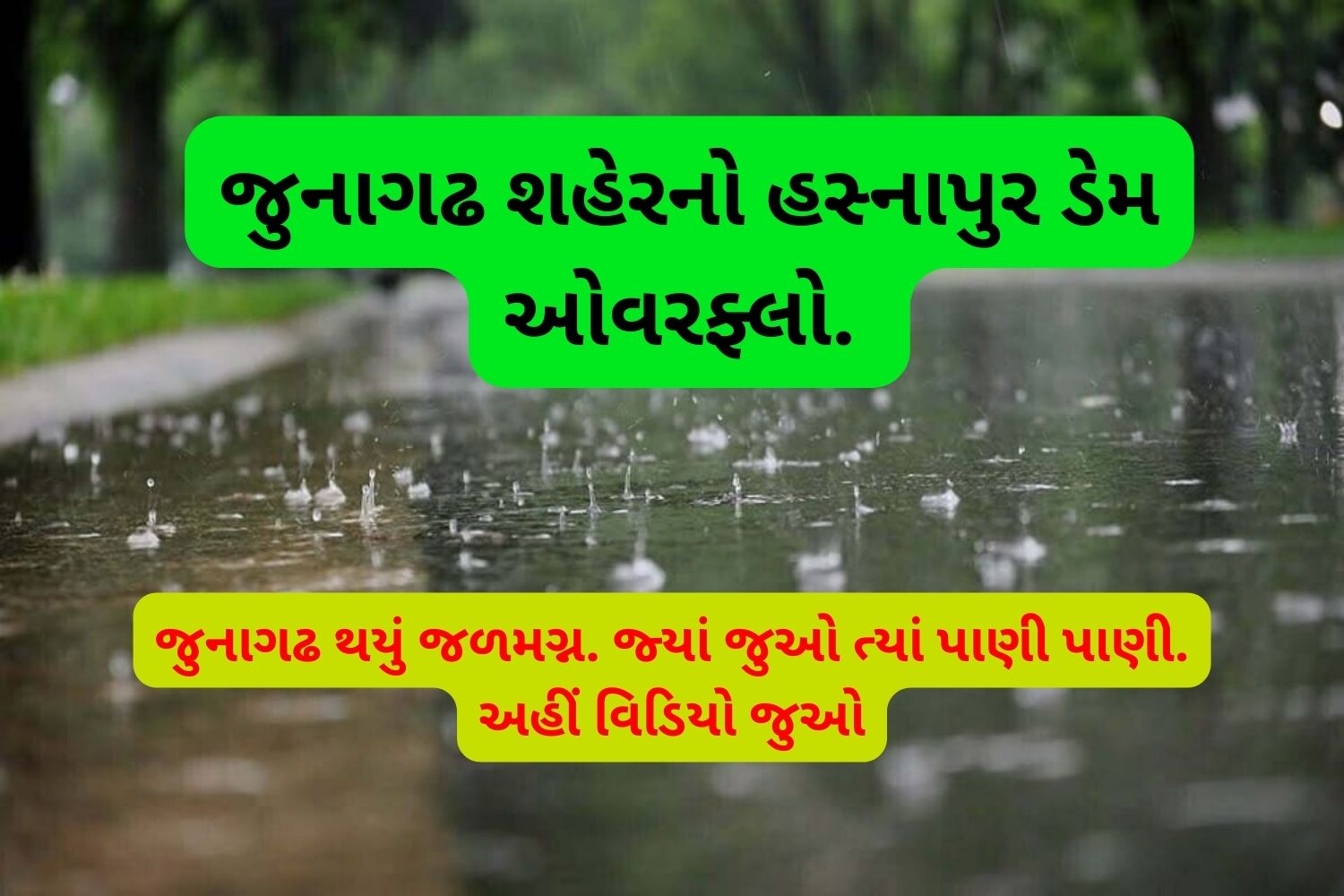 જુનાગઢ થયું જળમગ્ન (Heavy rain in gujarat's Junagadh)
